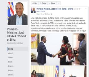 Tania Tome e Primeiro Ministro caboverdeano
